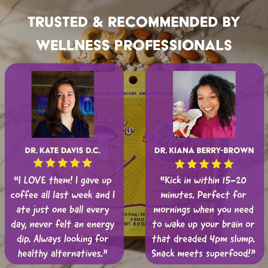 Sporeticus Daily Momentum organic energy bites with standardized Lion's Mane and Cordyceps extracts